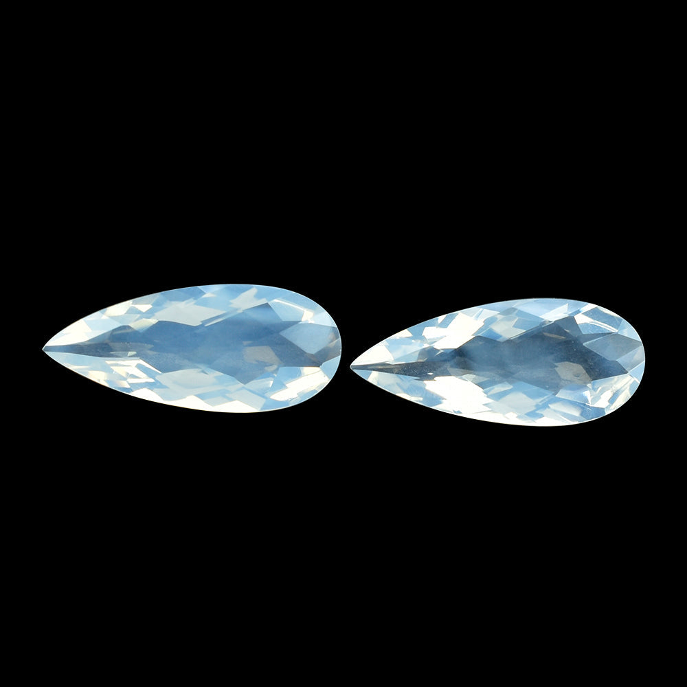 BLUE MOON QUARTZ CHECKER CUT PEAR 21X9MM  5.98 Cts.