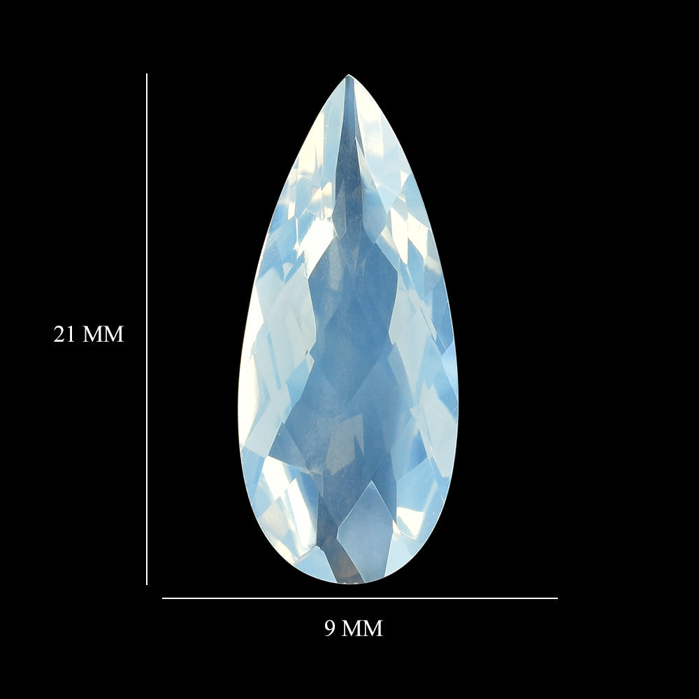 BLUE MOON QUARTZ CHECKER CUT PEAR 21X9MM  5.98 Cts.
