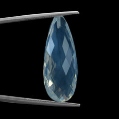 BLUE MOON QUARTZ BRIOLETTE PEAR (AA/CLEAN) (HALF DRILL 1.00MM) 30X12MM 24.18 Cts.