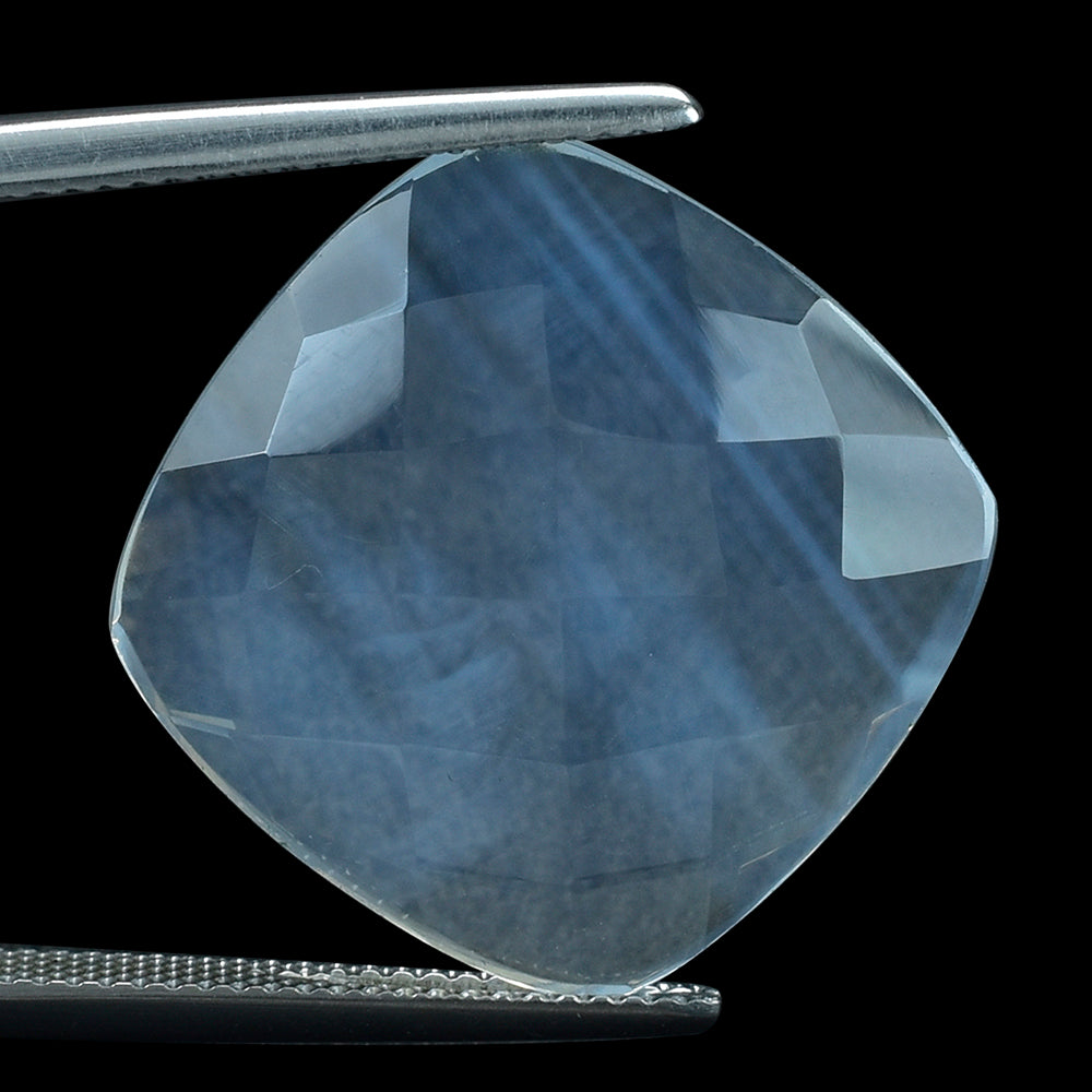 BLUE MOON QUARTZ CHECKER CUSHION CAB 20MM 13.68 Cts.