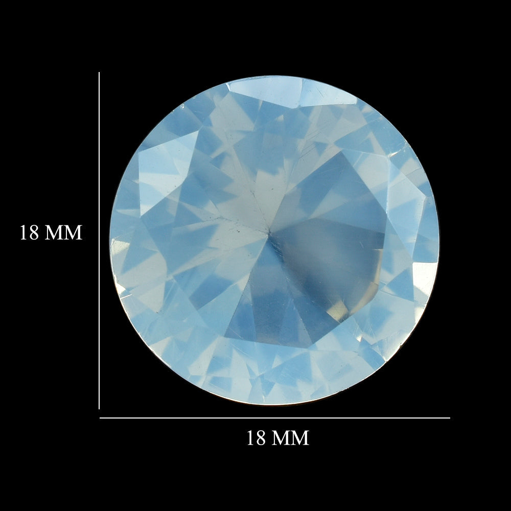 BLUE MOON QUARTZ DIAMOND CUT ROUND 18MM 17.75 Cts.