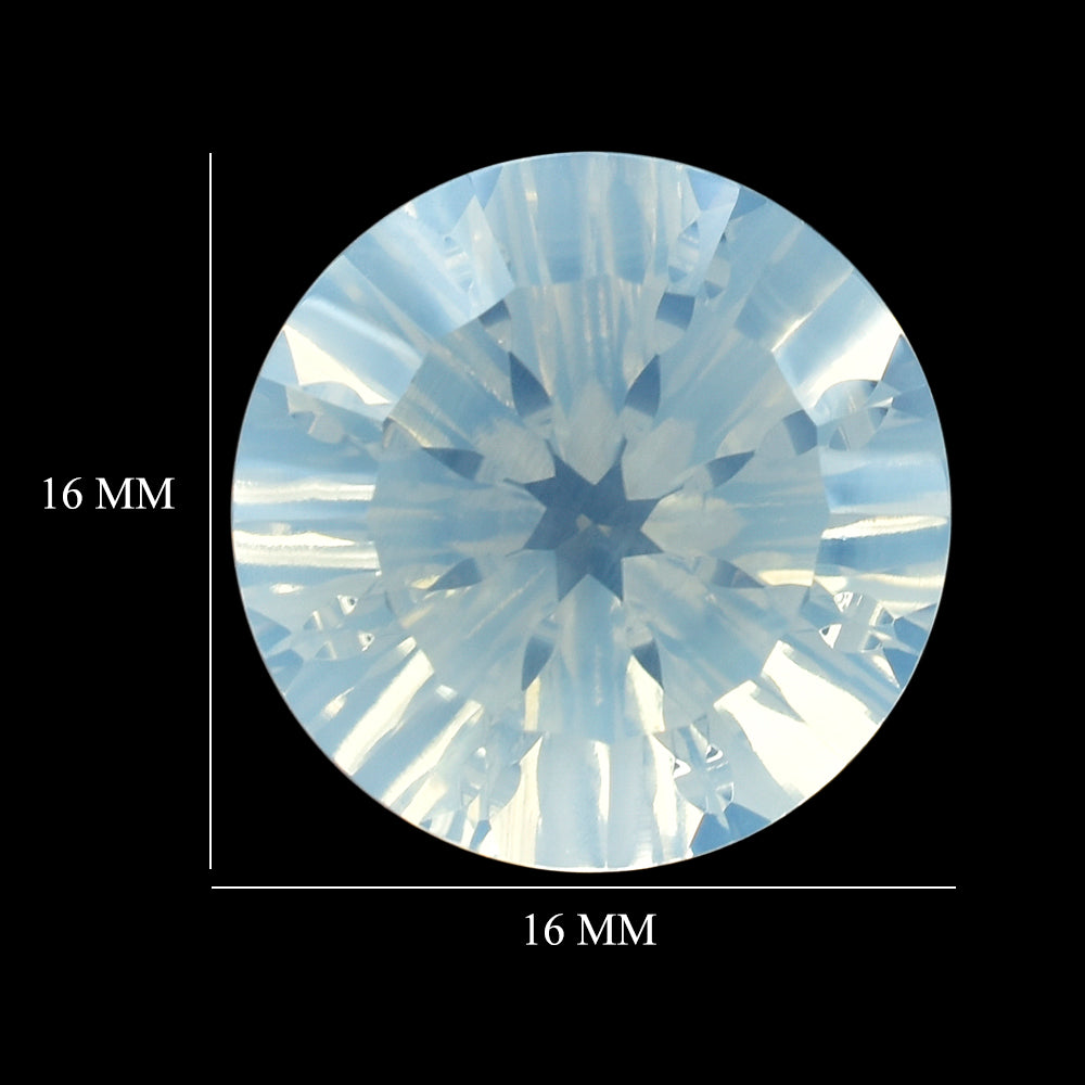 BLUE MOON QUARTZ CONCAVE SPLENDOR CUT ROUND 16MM 12.85 Cts.