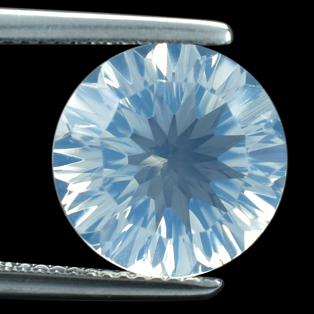 BLUE MOON QUARTZ CONCAVE CUT ROUND 12MM  5.49 Cts.