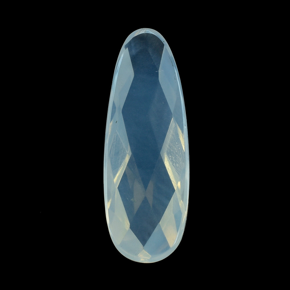 BLUE MOON QUARTZ CHECKER IRREGULAR OVAL CAB 22X8MM 6.92 Cts.