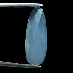 BLUE MOON QUARTZ CHECKER IRREGULAR OVAL CAB 22X8MM 6.92 Cts.