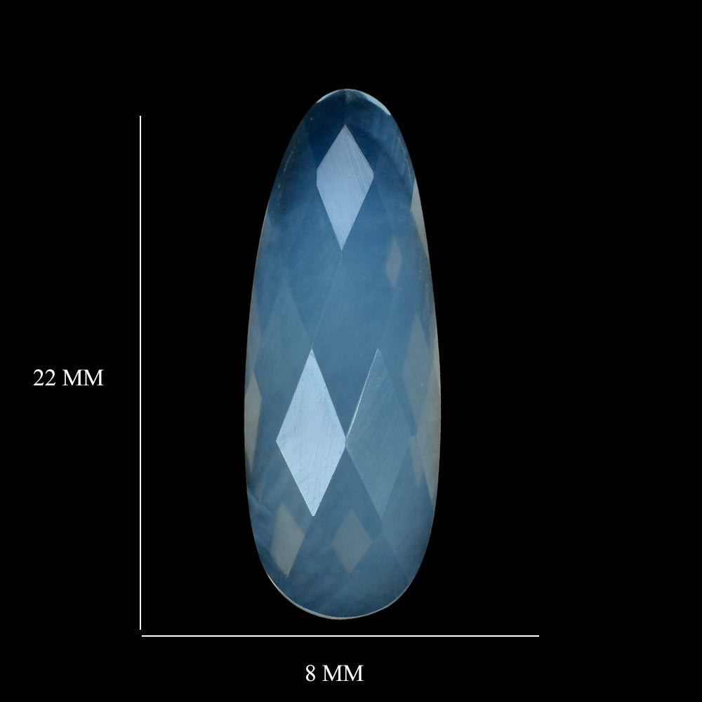 BLUE MOON QUARTZ CHECKER IRREGULAR OVAL CAB 22X8MM 6.92 Cts.
