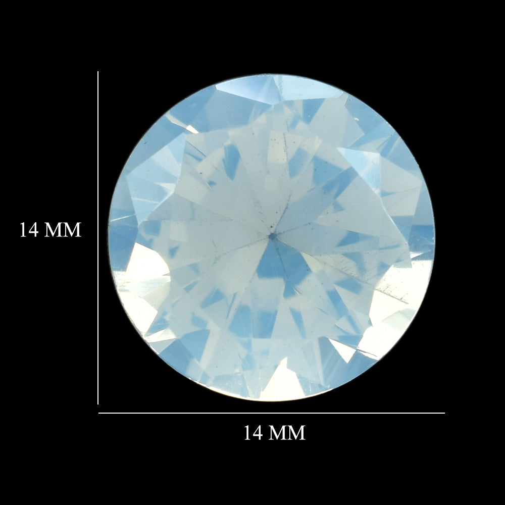 BLUE MOON QUARTZ DIAMOND CUT ROUND 14MM 8.85 Cts.