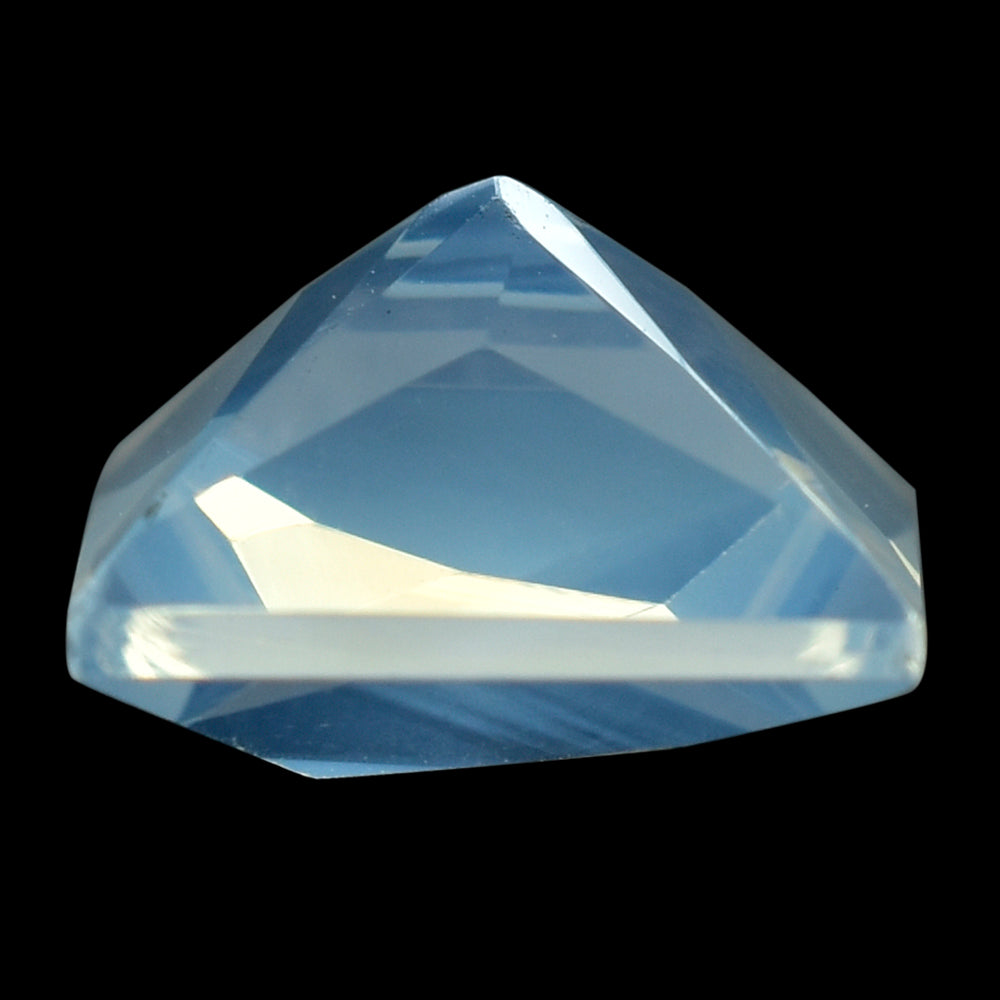 BLUE MOON QUARTZ FANCY CUT TABLE WITH PRINCESS CUT BACK SQUARE 10MM 4.45 Cts.