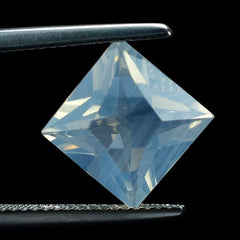 BLUE MOON QUARTZ FANCY CUT TABLE WITH PRINCESS CUT BACK SQUARE 10MM 4.45 Cts.