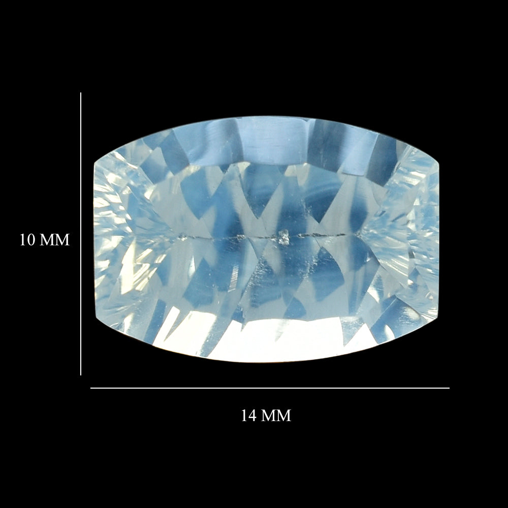 BLUE MOON QUARTZ CONCAVE CUT CUSHION 14X10MM 6.32 Cts.
