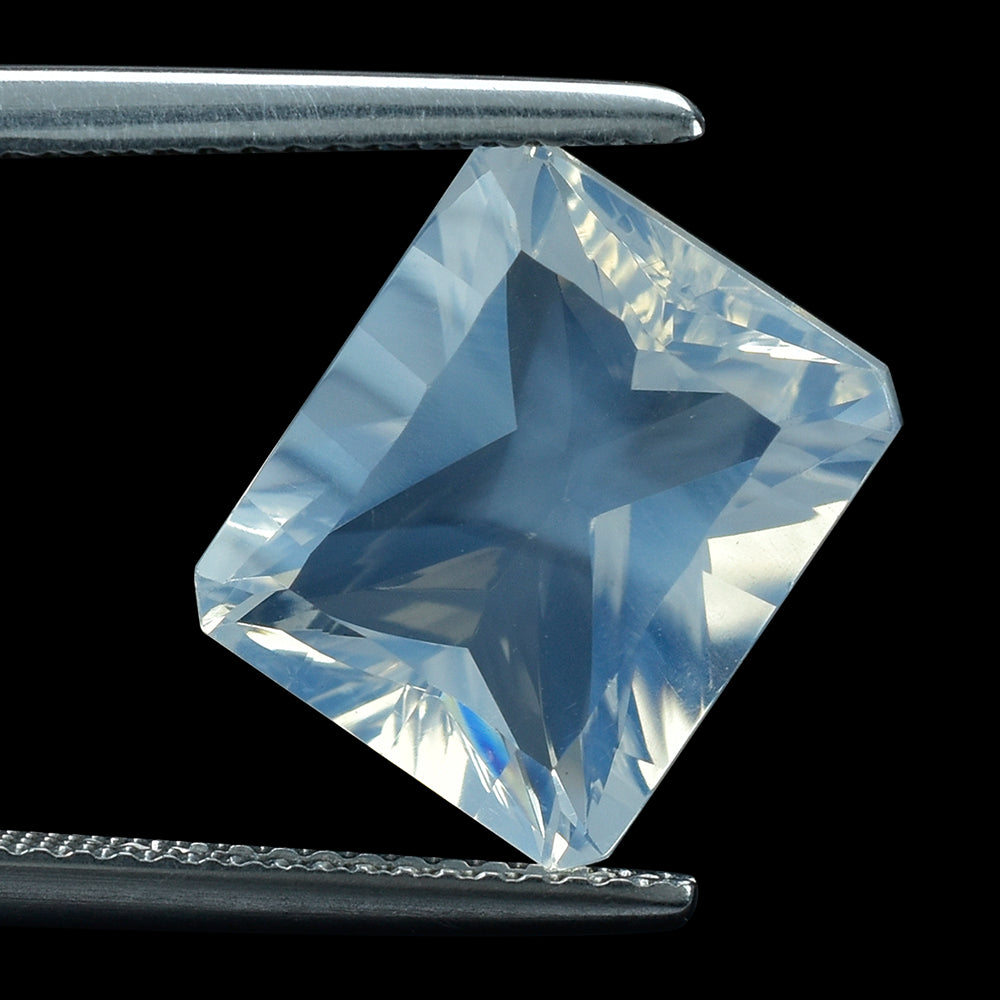 BLUE MOON QUARTZ CONCAVE ON TOP PRINCESS CUT BACK OCTAGON 12X10MM 5.70 Cts.