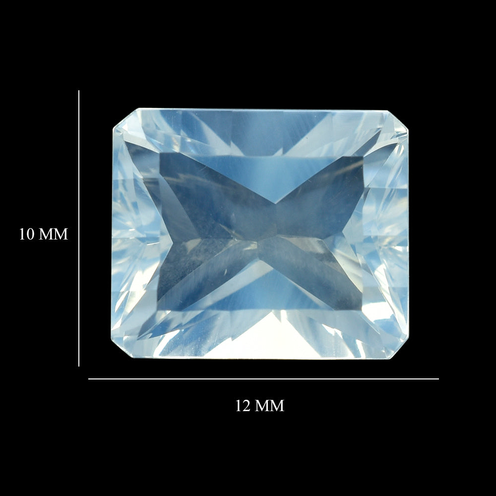 BLUE MOON QUARTZ CONCAVE ON TOP PRINCESS CUT BACK OCTAGON 12X10MM 5.70 Cts.