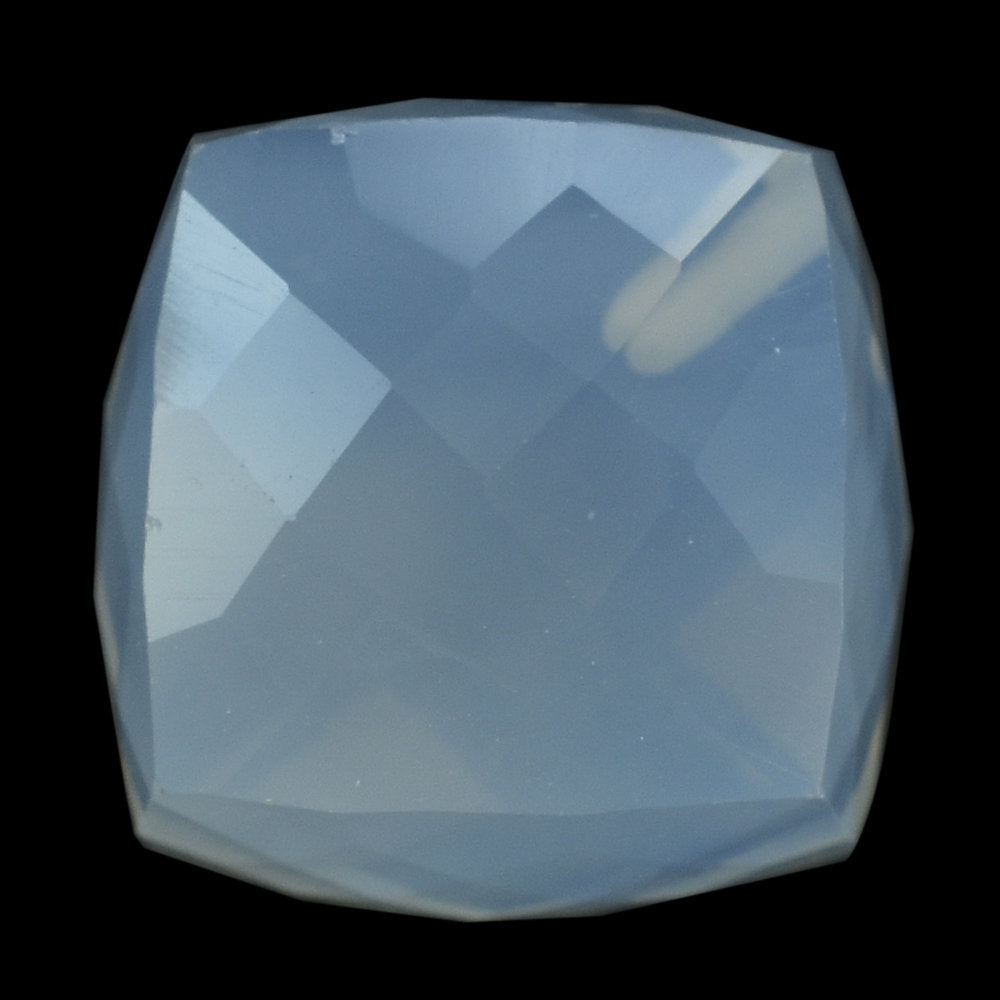 BLUE MOON QUARTZ BRIOLETTE CUBE (AA/CLEAN) (HALF DRILL 1.20MM) 12MM 16.35 Cts.