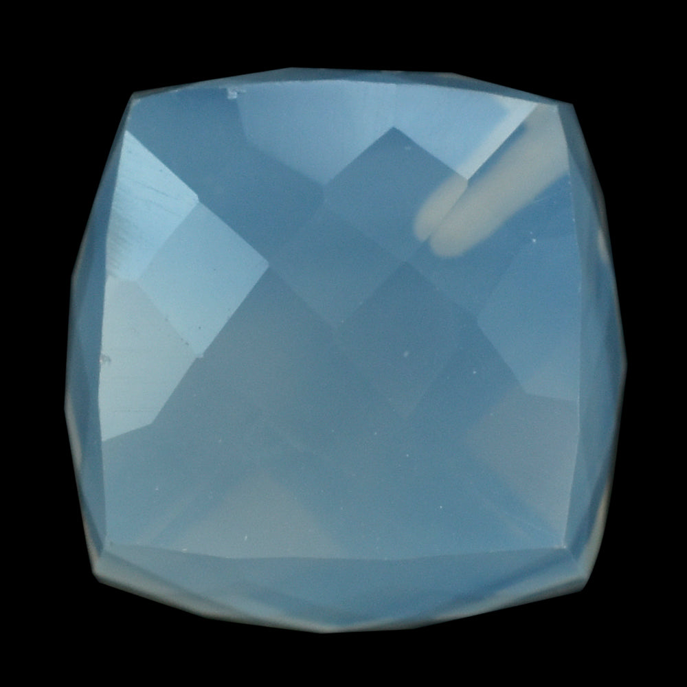 BLUE MOON QUARTZ BRIOLETTE CUBE (AA/CLEAN) (HALF DRILL 1.20MM) 12MM 16.35 Cts.