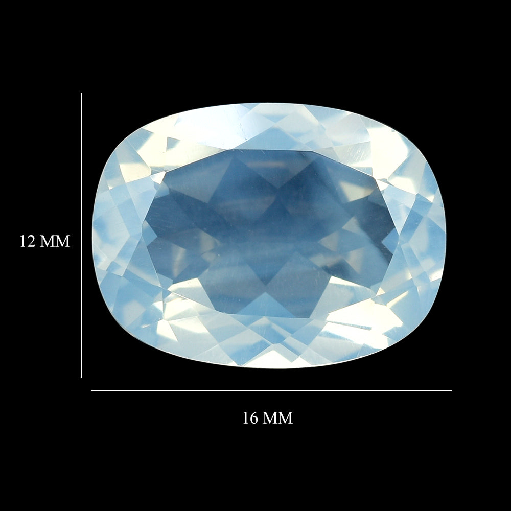 BLUE MOON QUARTZ CUT CUSHION 16X12MM 8.70 Cts.