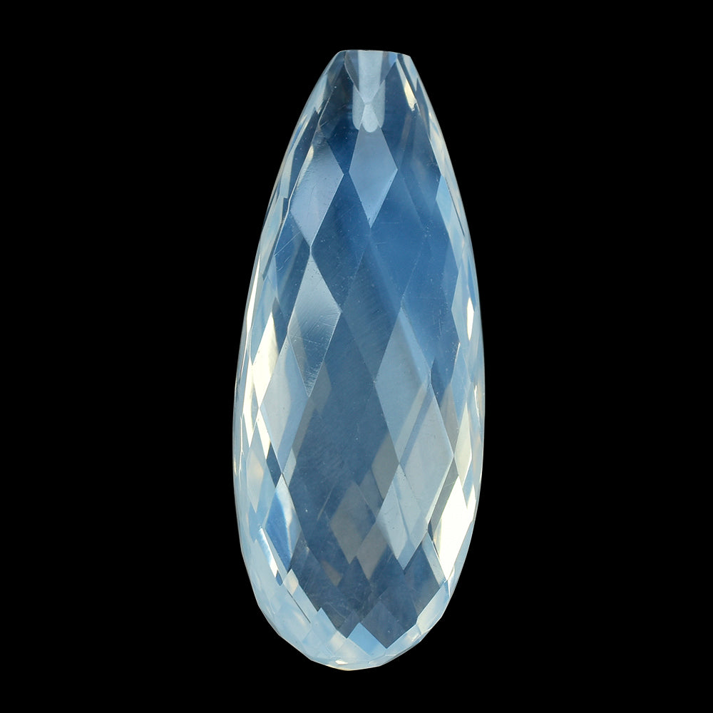 BLUE MOON QUARTZ FACETED DROP (AA/CLEAN) (HALF DRILL 0.80MM) 30X12MM 24.75 Cts.