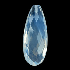 BLUE MOON QUARTZ FACETED DROP (AA/CLEAN) (HALF DRILL 0.80MM) 30X12MM 24.75 Cts.