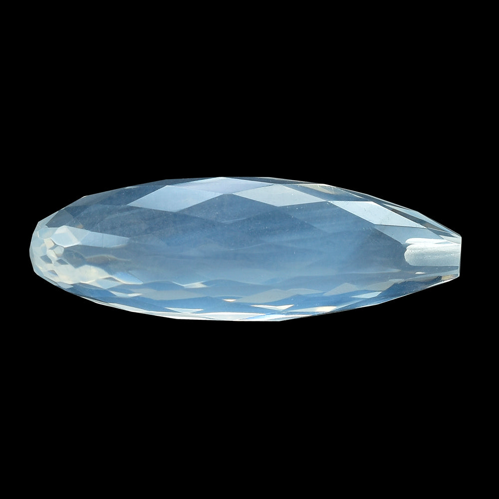 BLUE MOON QUARTZ FACETED DROP (AA/CLEAN) (HALF DRILL 0.80MM) 30X12MM 24.75 Cts.