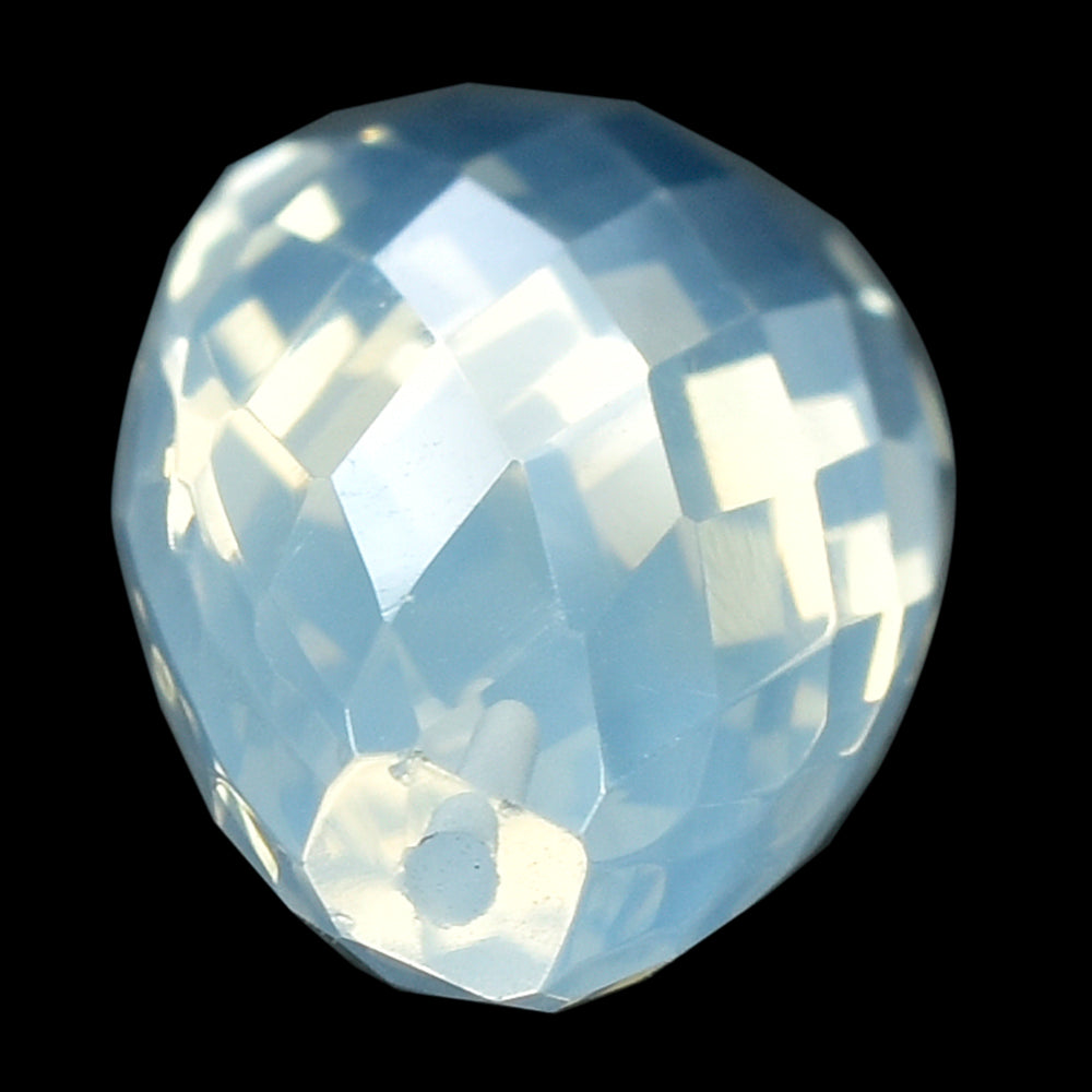 BLUE MOON QUARTZ FACETED DROP (AA/CLEAN) (HALF DRILL 0.80MM) 30X12MM 24.75 Cts.