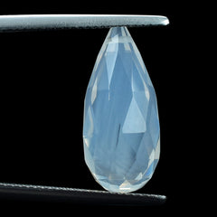 BLUE MOON QUARTZ ROSE CUT FACETED DROP (AA/CLEAN) (FULL DRILL 0.60MM) 19X9MM 9.44 Cts.