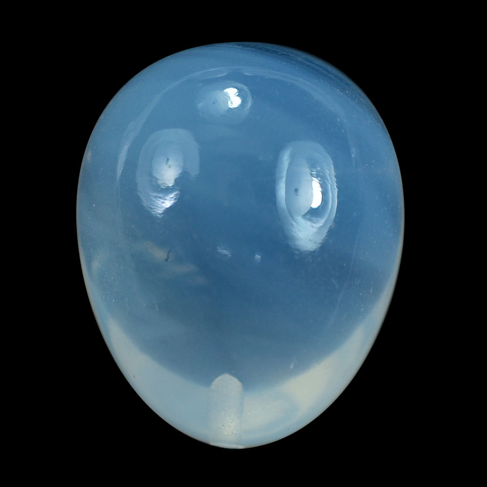 BLUE MOON QUARTZ PLAIN EGG DROP (AA/CLEAN) (HALF DRILL 1.00MM) 16X13MM 19.45 Cts.