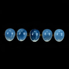BLUE MOON QUARTZ PLAIN EGG DROP (AA/CLEAN) (HALF DRILL 1.00MM) 16X13MM 19.45 Cts.