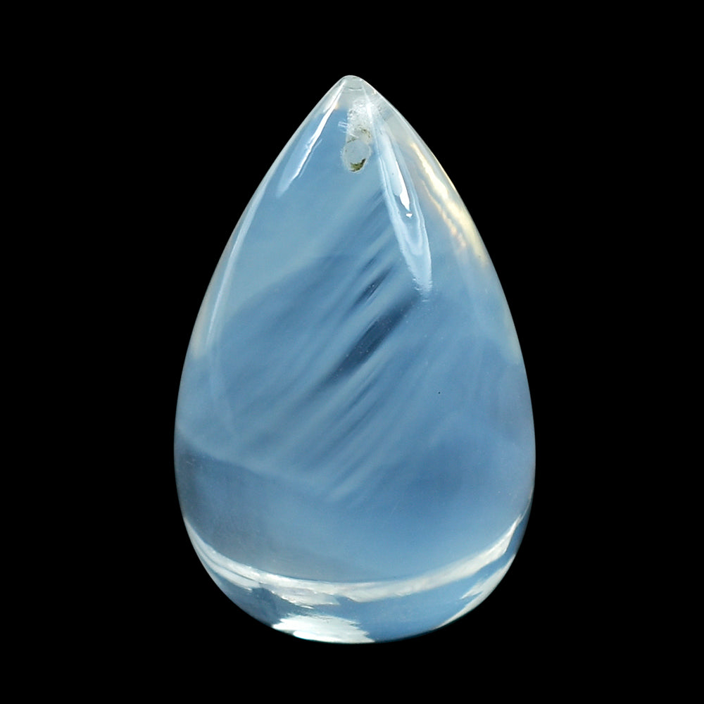 BLUE MOON QUARTZ PLAIN DROP (AA/CLEAN) (FULL DRILL 0.70MM) 19X12MM 16.95 Cts.