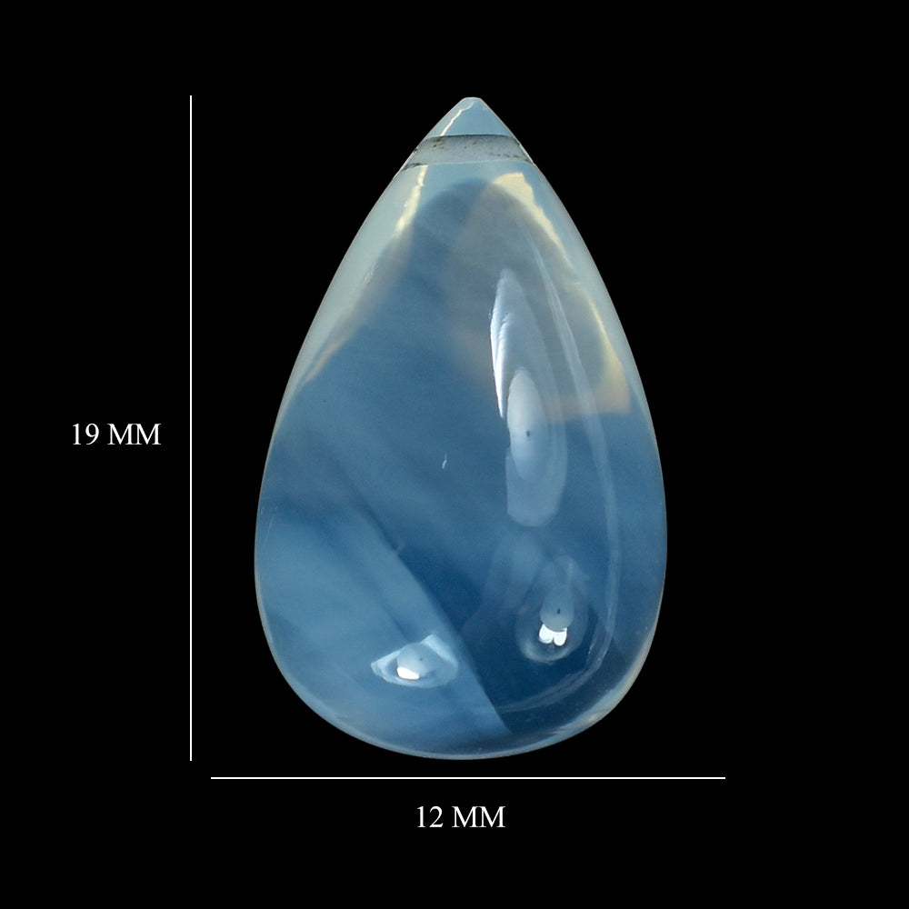 BLUE MOON QUARTZ PLAIN DROP (AA/CLEAN) (FULL DRILL 0.70MM) 19X12MM 16.95 Cts.
