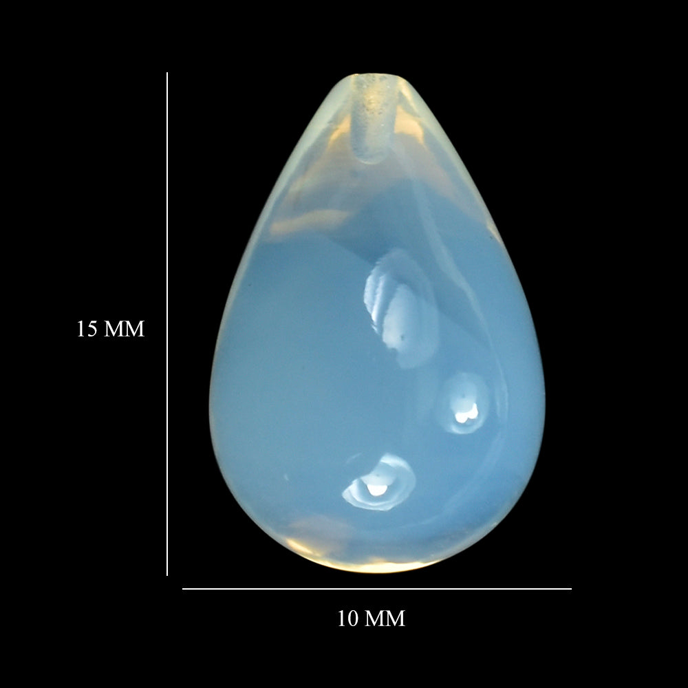 BLUE MOON QUARTZ PLAIN DROP (AA/CLEAN) (HALF DRILL 0.80MM) 15X10MM 9.40 Cts.