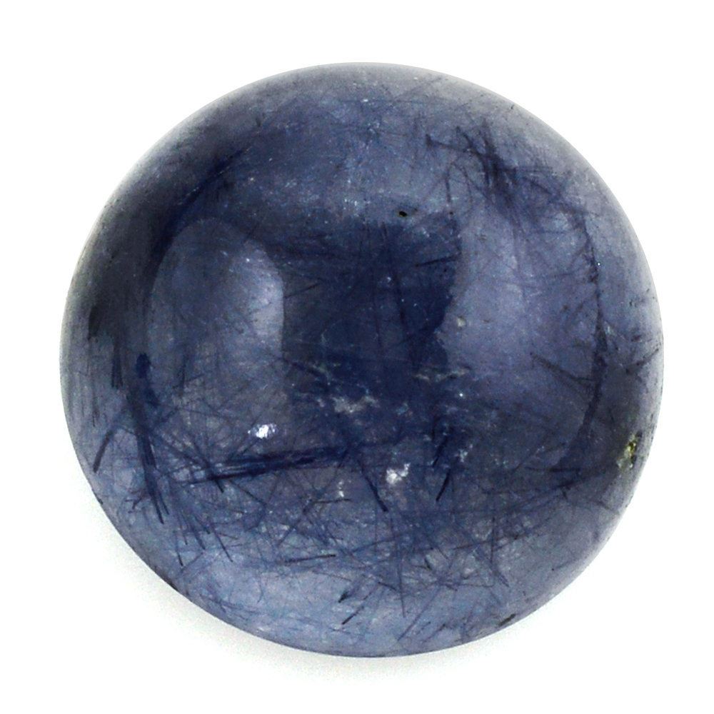 BLUE RUTILE QUARTZ ROUND CAB 12MM 6.90 Cts.
