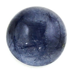 BLUE RUTILE QUARTZ ROUND CAB 12MM 6.90 Cts.