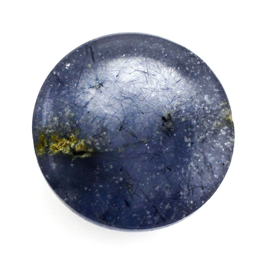 BLUE RUTILE QUARTZ ROUND CAB 12MM 6.90 Cts.