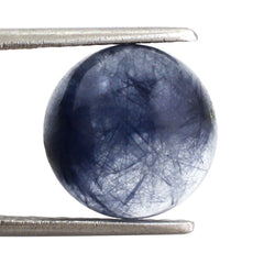 BLUE RUTILE QUARTZ ROUND CAB 12MM 6.90 Cts.