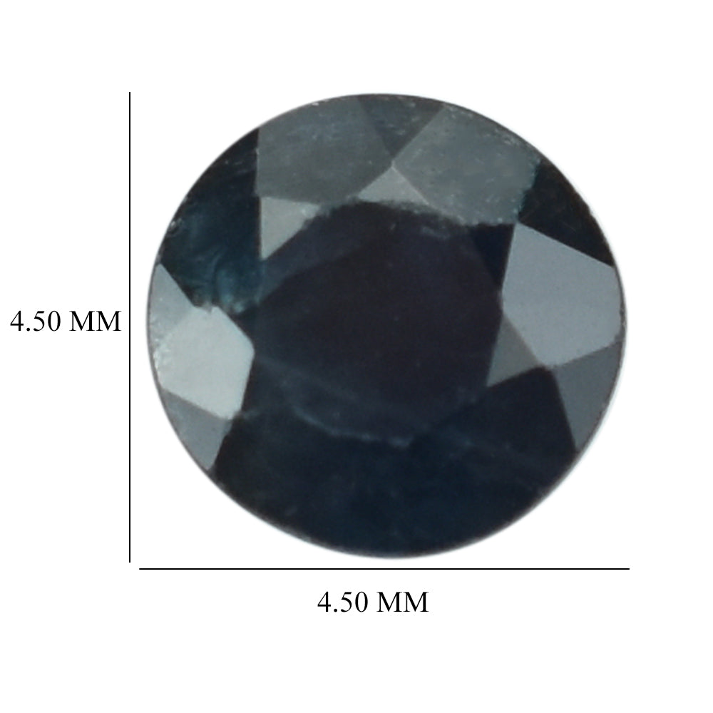 BLACK SAPPHIRE CUT ROUND 4.50MM (BLACK/CLEAN) 0.46 Cts.