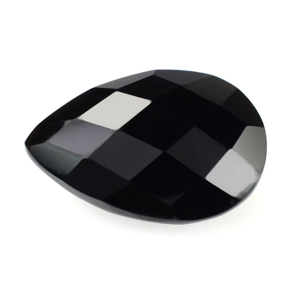 BLACK ONYX CHECKER CUT PEAR 15X10MM 4.94 Cts.