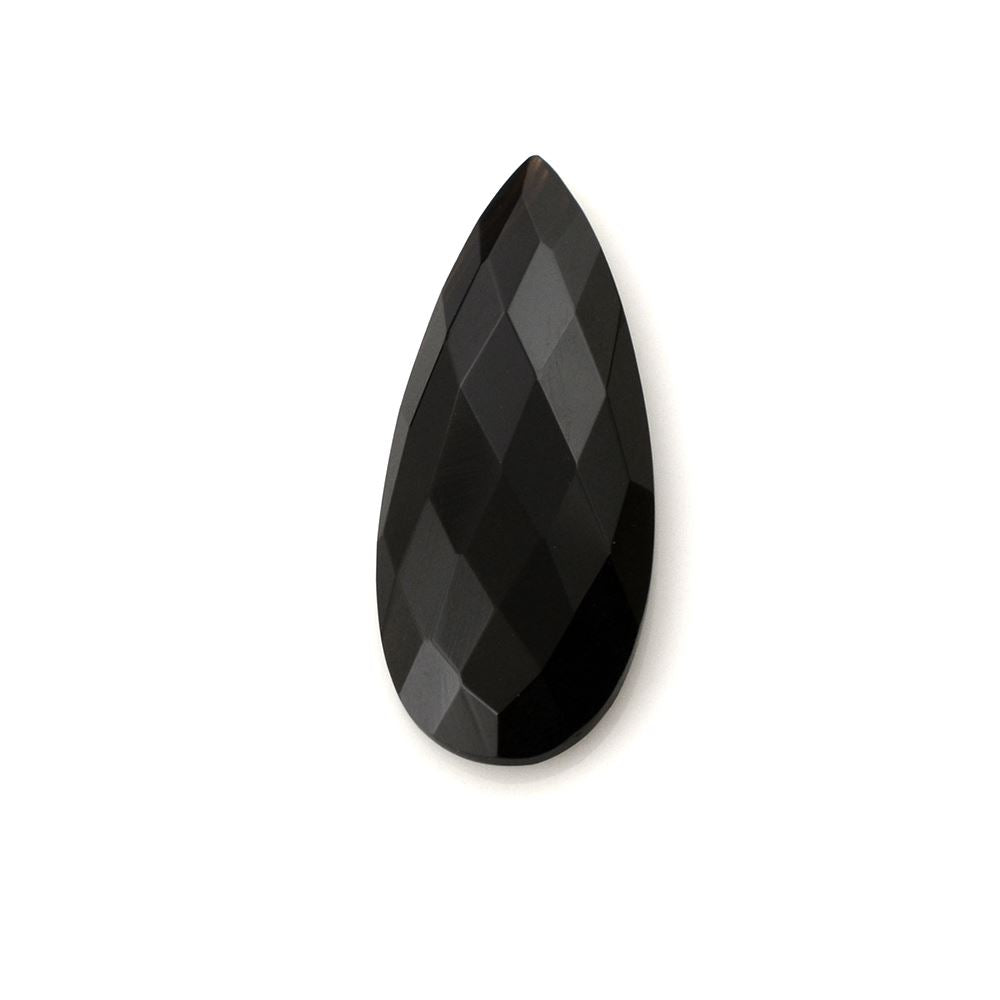 BLACK ONYX CHECKER PEAR CAB 27X11MM 7.80 Cts.