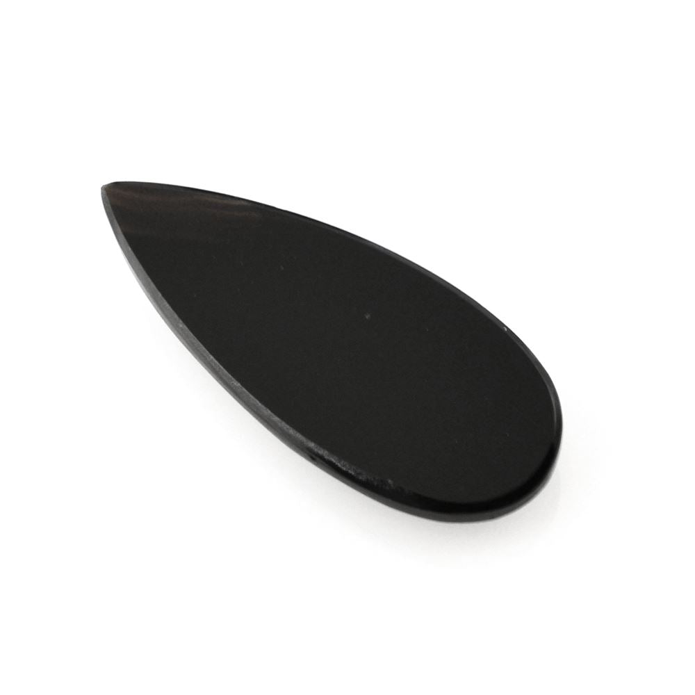 BLACK ONYX CHECKER PEAR CAB 27X11MM 7.80 Cts.