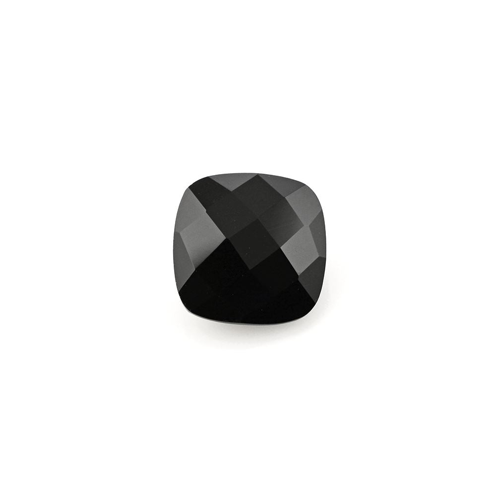 BLACK ONYX CHECKER CUT CUSHION 11MM 4.00 Cts.