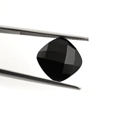 BLACK ONYX CHECKER CUT CUSHION 11MM 4.00 Cts.