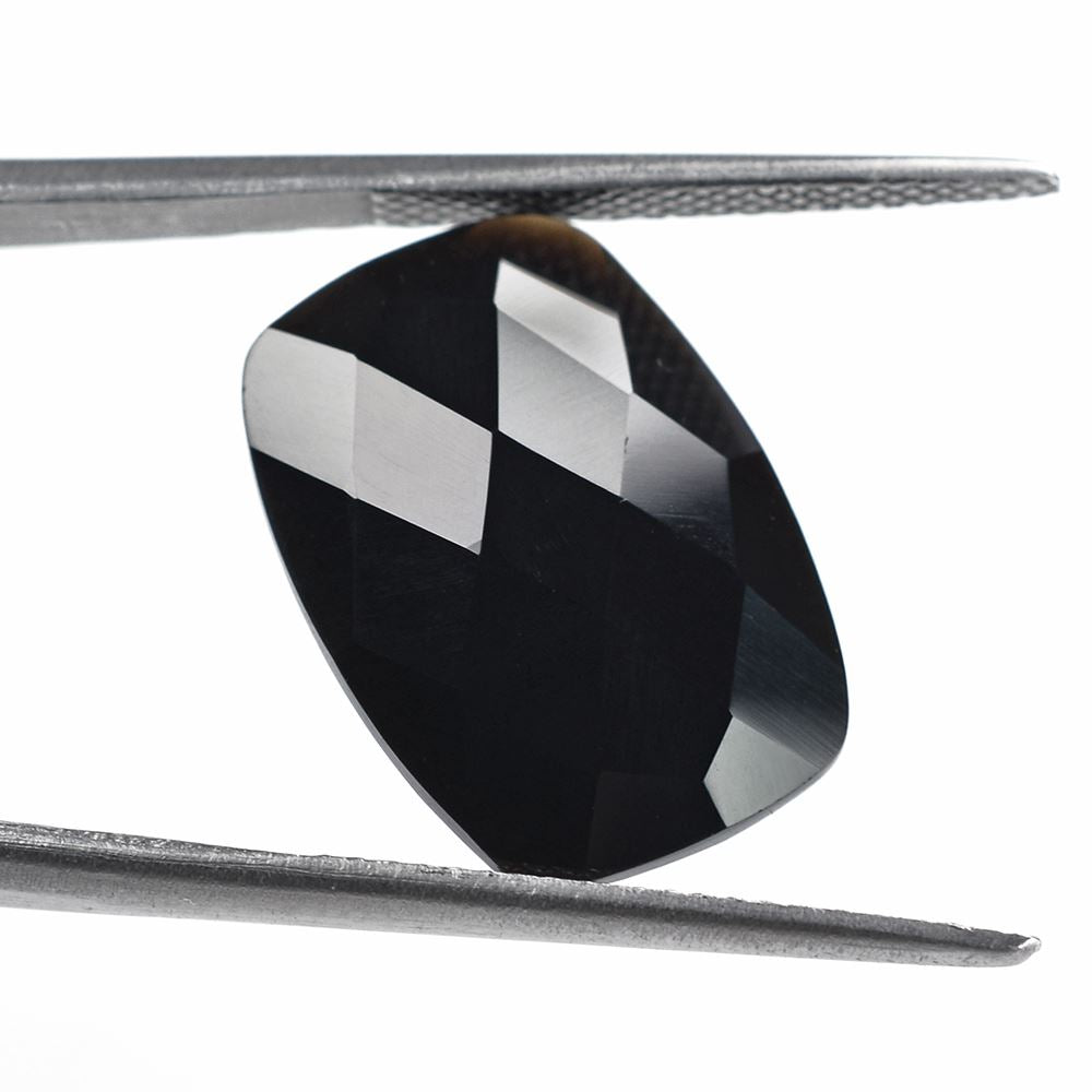 BLACK ONYX CHECKER CUT CUSHION 18X13MM 10.64 Cts.