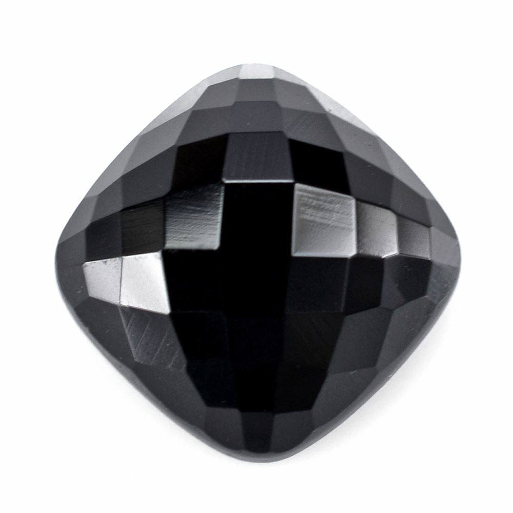 BLACK ONYX CHECKER CUSHION CAB 17MM 21.95 Cts.