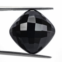 BLACK ONYX CHECKER CUSHION CAB 17MM 21.95 Cts.