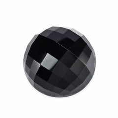 BLACK ONYX CHECKER CUT ROUND CAB 15MM 12.61 Cts.