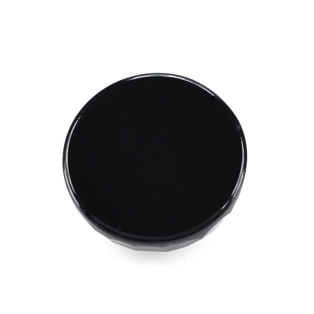 BLACK ONYX CHECKER CUT ROUND CAB 15MM 12.61 Cts.