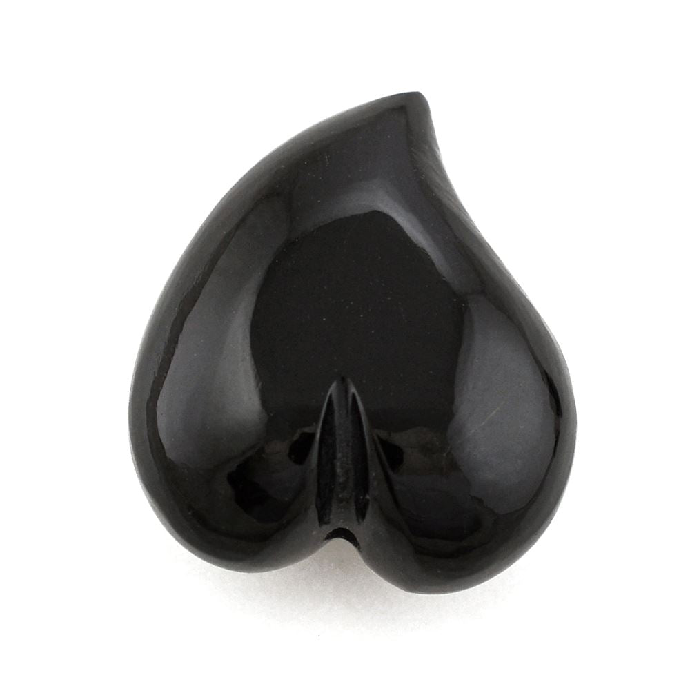 BLACK ONYX SACRED PUFFY HEART (HALF DRILL 1.10MM) (#132) 20X17MM 21.92 Cts.