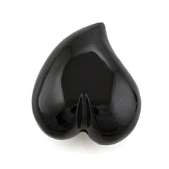 BLACK ONYX SACRED PUFFY HEART (HALF DRILL 1.10MM) (#132) 20X17MM 21.92 Cts.