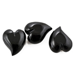 BLACK ONYX SACRED PUFFY HEART (HALF DRILL 1.10MM) (#132) 20X17MM 21.92 Cts.