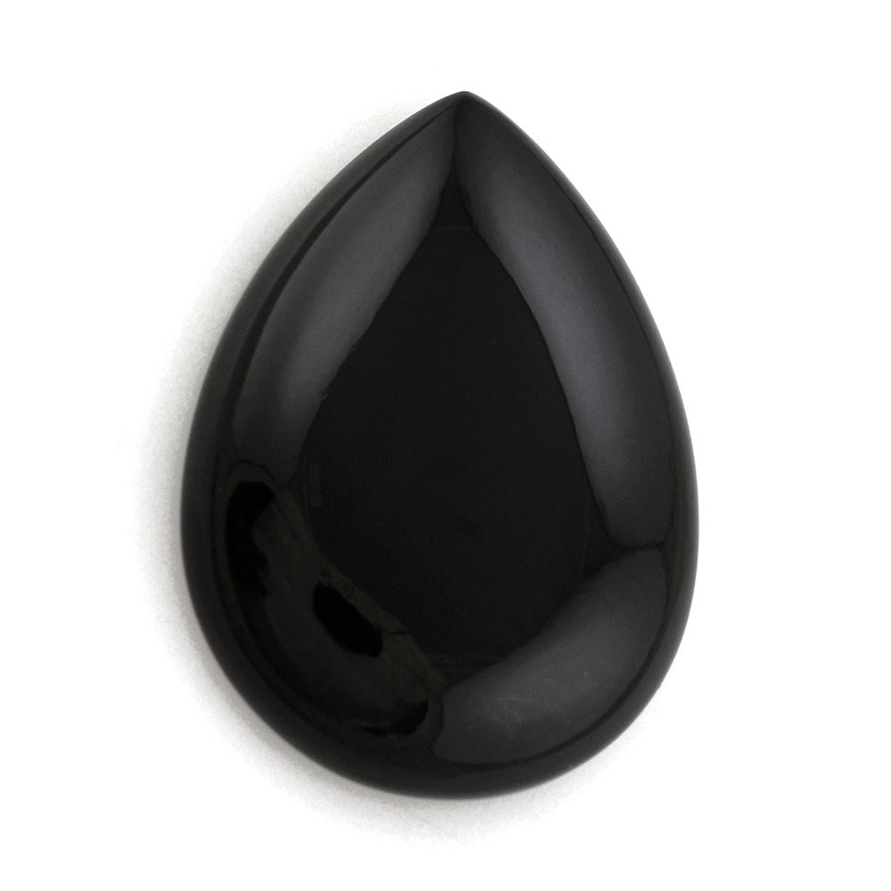 BLACK ONYX PEAR CAB 30X22MM 27.90 Cts.