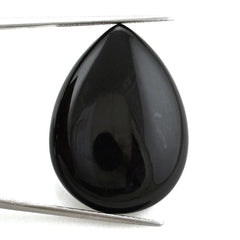BLACK ONYX PEAR CAB 30X22MM 27.90 Cts.