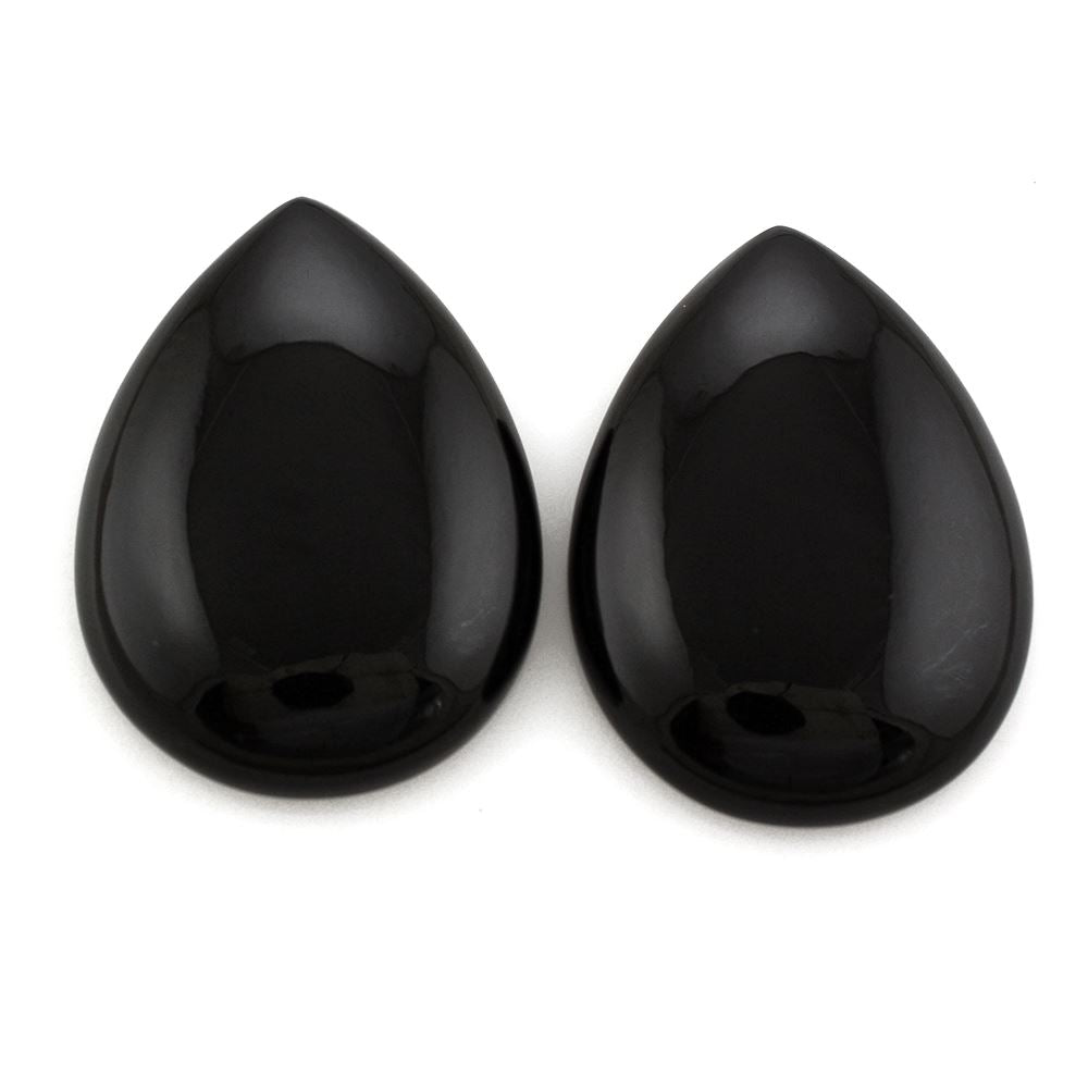 BLACK ONYX PEAR CAB 30X22MM 27.90 Cts.